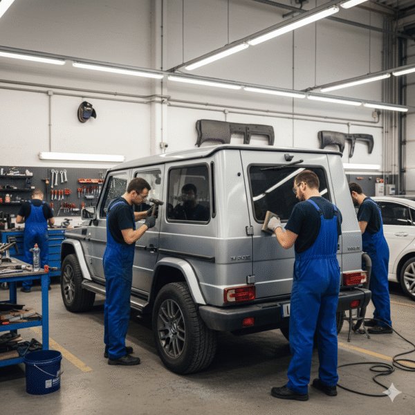 صيانة مرسيدس جي كلاس في ورشة اليخت الخبر