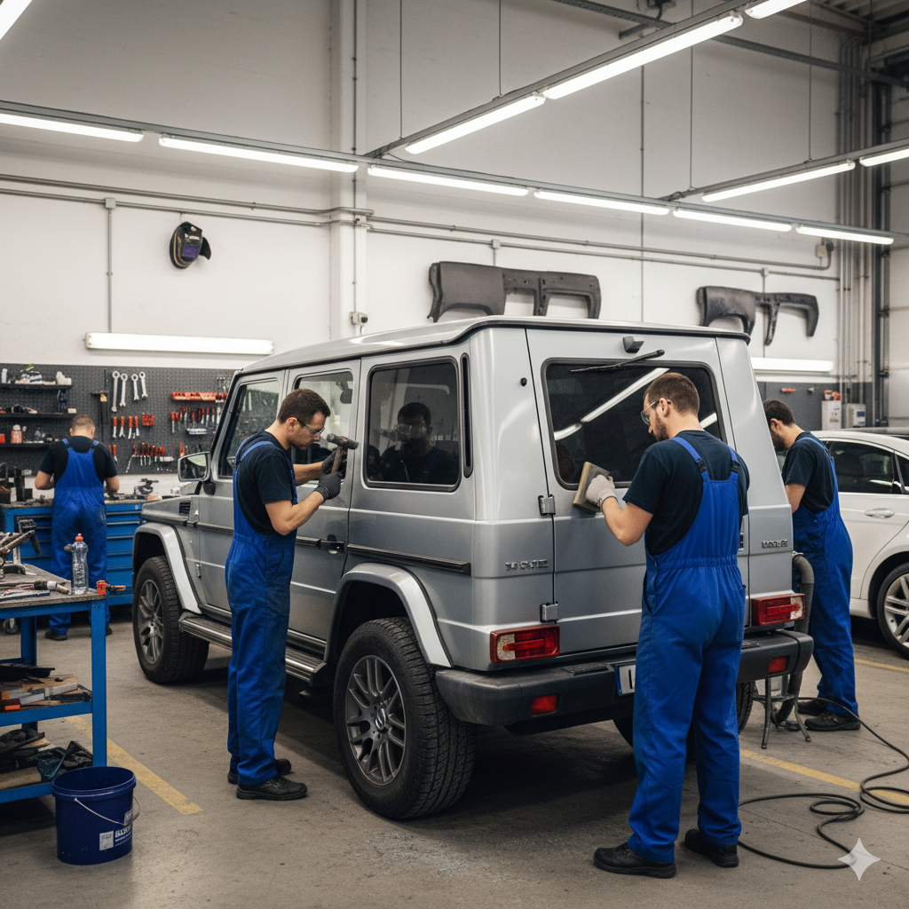 صيانة مرسيدس جي كلاس في ورشة اليخت الخبر